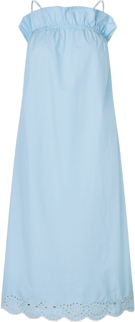 2499 Light Cotton, Scalloped Strap Midi Dress